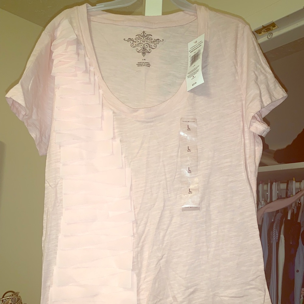 NWT Tommy Hilfiger shirt with ruffle on right